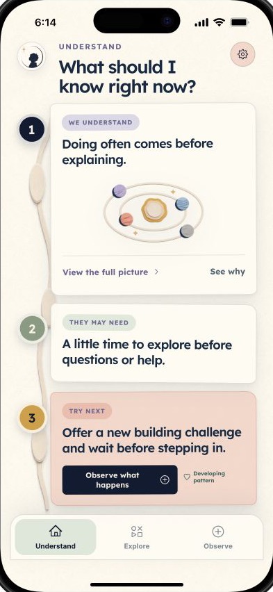 Child Understanding App prototype: what we understand, what may help, and what to try next.